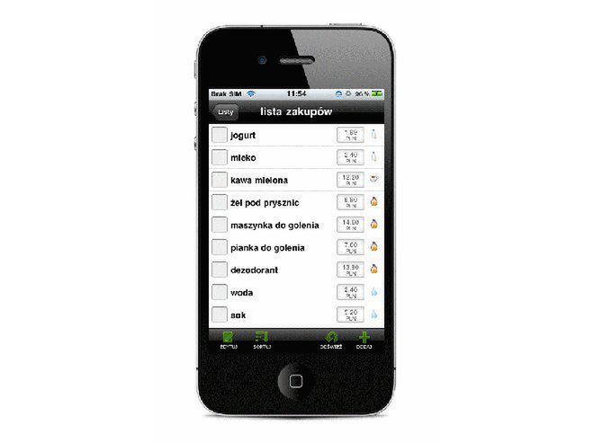 Zamiast kartki z zakupami aplikacja Listonic
