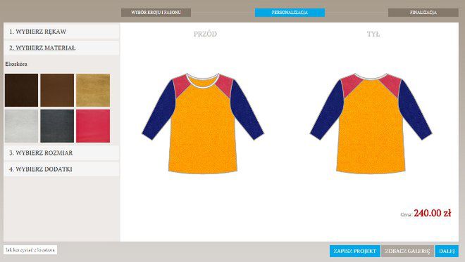 Internetowy kreator pozwala zaprojektować wymarzone ubranie i zlecić jego uszycie