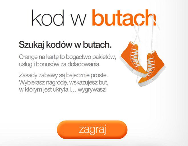 "Kody w butach" na darmowe usługi w Orange na Facebooku