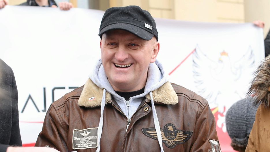 Marian Kowalski podczas konferencji prasowej w Lublinie.