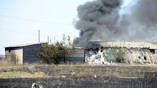 Efekty bombardowań na przedmieściach Nowoazowska