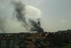 Kłęby czarnego dymu nad Krakowem - płoną opony
