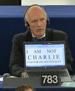 Janusz Korwin-Mikke w PE: "I' m not Charlie. I' m for death penalty"