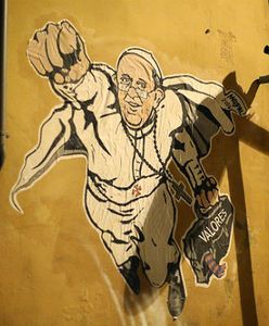 W Rzymie usunięto mural z papieżem Franciszkiem jako Supermanem