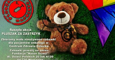 "Pluszak za zastrzyk" - akcja dla dzieci z oddziału onkologii
