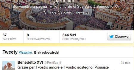 Ostatni tweet od Benedykta XVI: dziękuję za waszą miłość i wsparcie