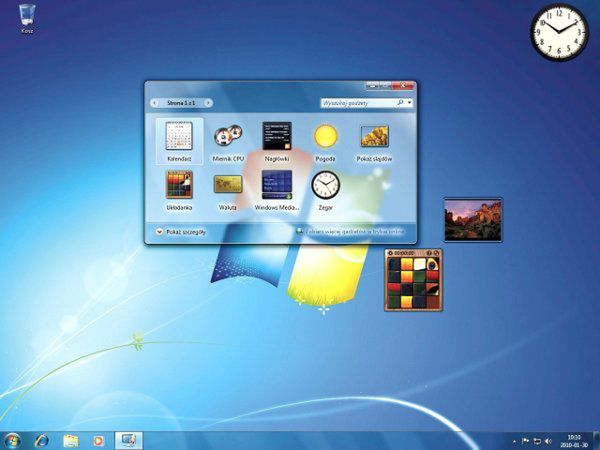 Windows 7 - wygląd pulpitu