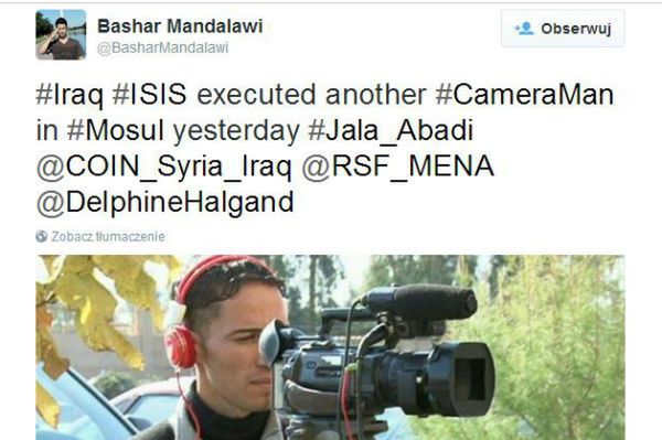Śmierć operatora irackiej TV przed plutonem egzekucyjnym IS