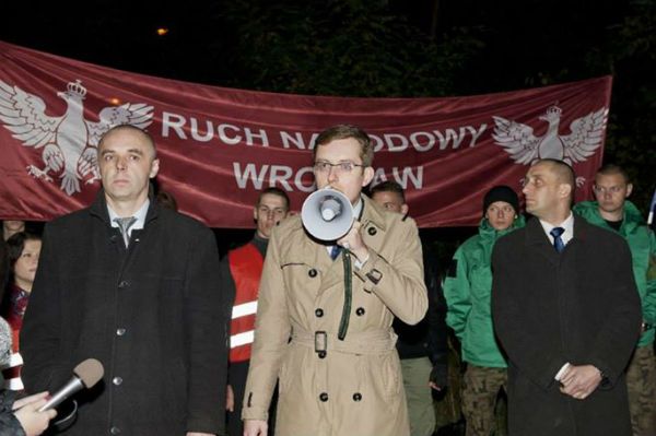 Pikieta przy romskim koczowisku. Głos zabrał kandydat na prezydenta Wrocławia