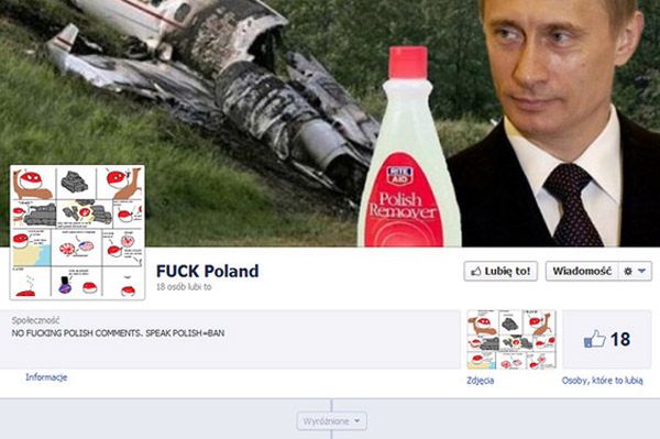 Antypolska strona na Facebooku: Polacy do domu!