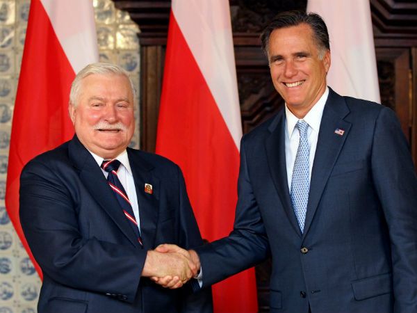 Mitt Romney wykorzystał spotkanie z Lechem Wałęsą do ataku na Baracka Obamę