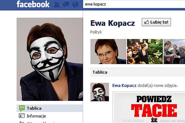 Złowrogie słowa na profilu Ewy Kopacz w facebooku