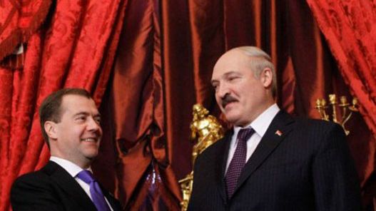 Dmitrij Miedwiediew i Aleksandr Łukaszenka