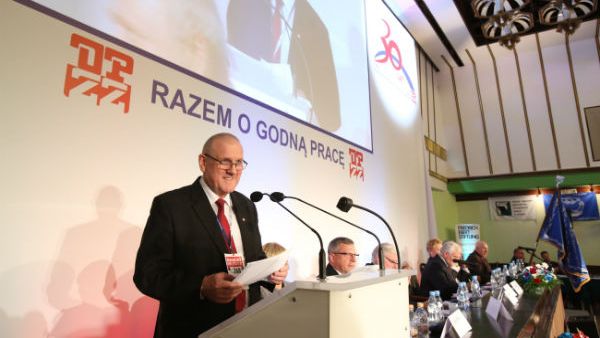 Przewodniczący Jan Guz podczas VIII Kongresu OPZZ