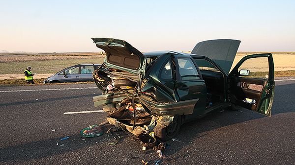 Samochód, którym jechały ofiary wypadku