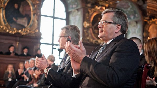 Prezydent RP Bronisław Komorowski i prezydent Niemiec Christian Wulff