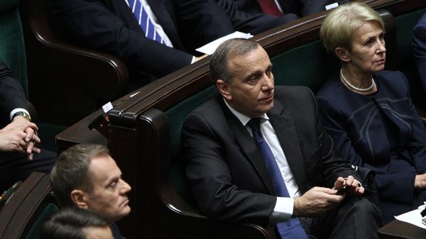 Donald Tusk i Grzegorz Schetyna na pierwszym posiedzeniu Sejmu VII kadencji