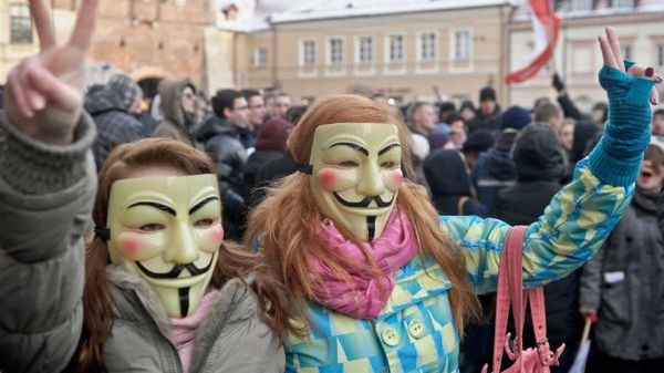 Pikieta przeciwników podpisania przez polski rząd ACTA