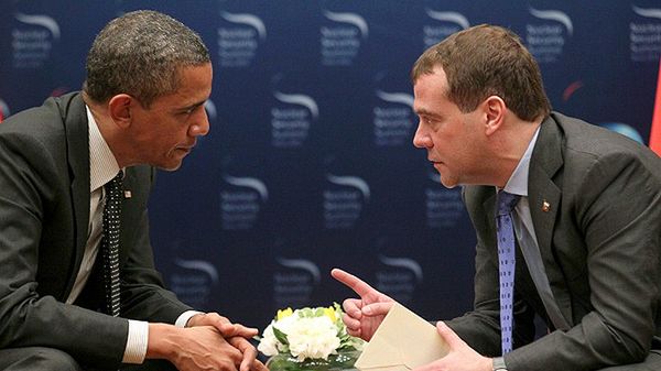 Barack Obama i Dmitrij Miedwiediew