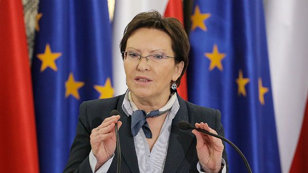 Marszałek sejmu Ewa Kopacz podczas konferencji prasowej.