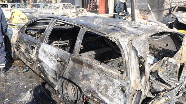 Jeden z samochodów w którym były umieszczone ładunki wybuchowe