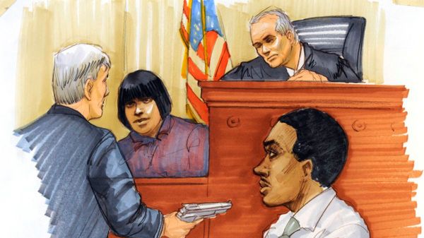 William Balfour podczas rozprawy sądowej (pierwszy z prawej)