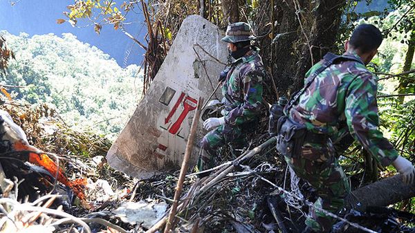 Miejsce katastrofy samolotu Superjet-100