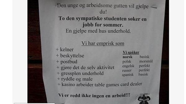 Ogłoszenie, które rozbawiło Norwegów