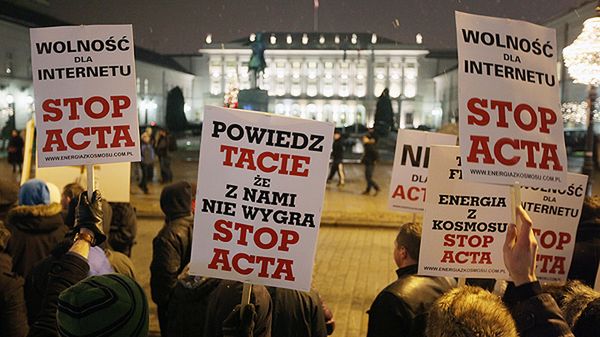 Tak protestowano przeciw ACTA w Warszawie