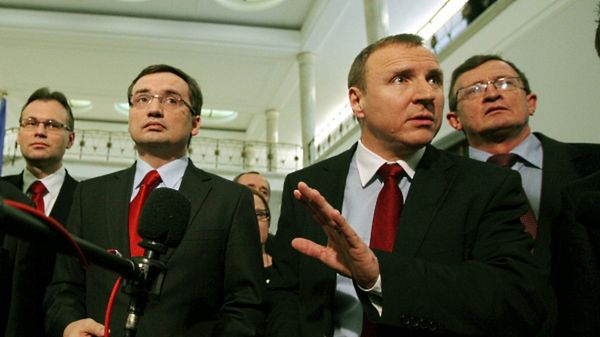 Od lewej: Arkadiusz Mularczyk, Zbigniew Ziobro, Jacek Kurski i Tadeusz Cymański