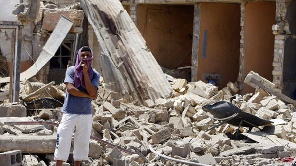 Zniszczone miasto Taji w Iraku