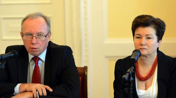 Wojewoda mazowiecki Jacek Kozłowski i prezydent stolicy Hanna Gronkiewicz-Waltz