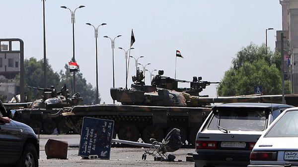 Czołgi armii syryjskiej w Damaszku