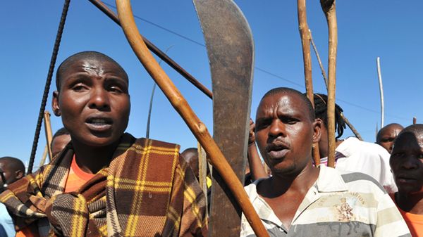 Protest górników w Marikanie