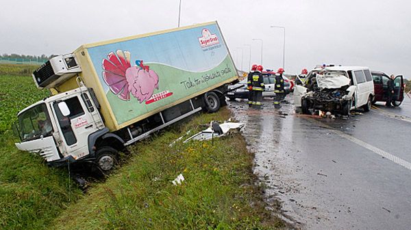 Miejsce wypadku na drodze krajowej nr 92