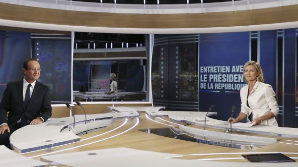 Francois Hollande podczas wywiadu
