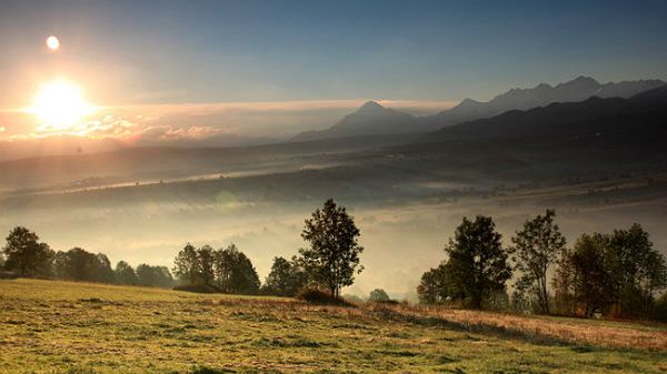 Wschód słońca nad Podhalem