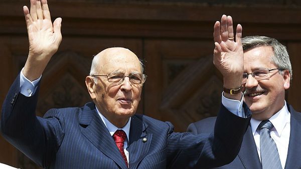 Prezydent Republiki Włoskiej Giorgio Napolitano  oraz prezydent Bronisław Komorowski