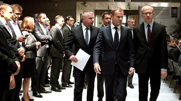 Premier Donald Tusk i rzecznik rządu Paweł Graś