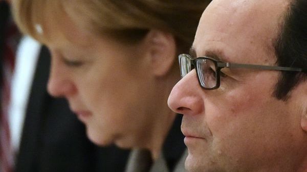 Angela Merkel i Francois Hollande podczas spotkania z prezydentem Ukrainy Petrem Poroszenką