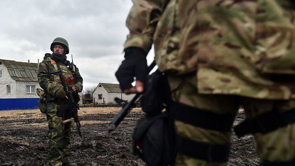 Ukraińscy żołnierze podczas walk o Debalcewo w obwodzie donieckim