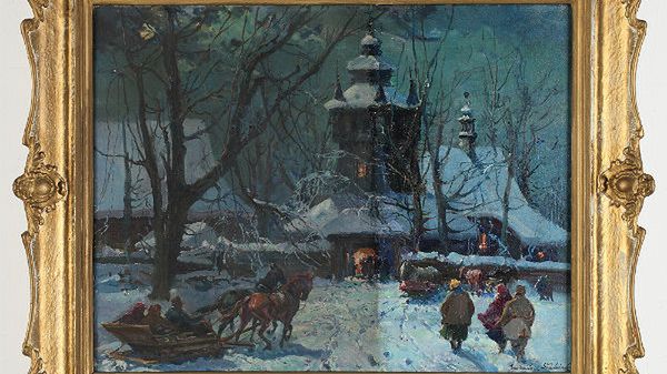 Na pasterkę, mal. Juliusz Słabiak, olej na płótnie. Przekaz: Urząd Miasta Krakowa