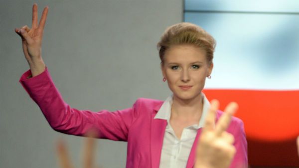 Kinga Duda podczas wieczoru wyborczego