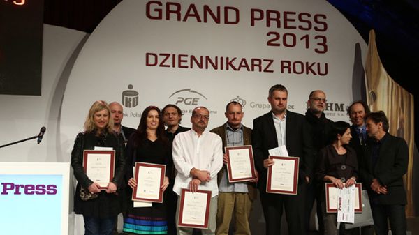 Laureaci konkursu podczas gali Grand Press 2013
