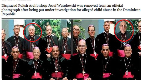 Zestawienie fragmentów zdjęcia oryginalnego i zdjęcia wyretuszowanego opublikowane przez "The Telegraph"