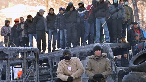 Obrońcy Majdanu na barykadach