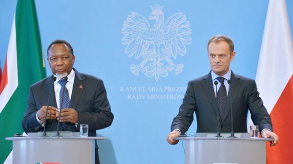 Premier Donald Tusk oraz wiceprezydent Republiki Południowej Afryki Kgalema Motlanthe