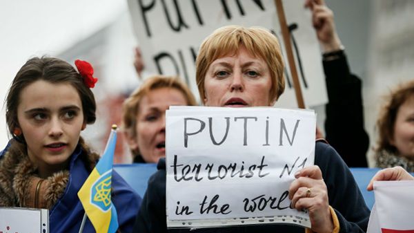 Protest przeciwko Rosji i Władimirowi Putinowi