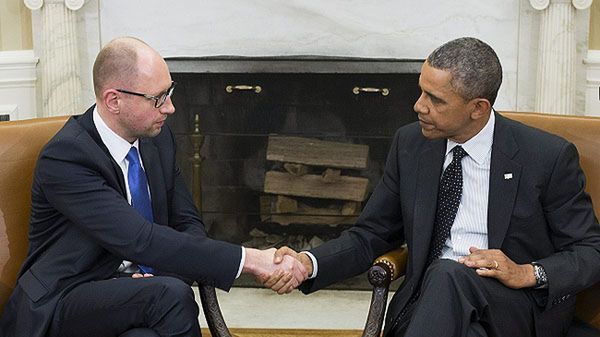 Arsenij Jaceniuk i Barack Obama