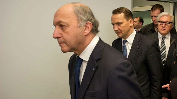 Ministrowie spraw zagranicznych Francji, Niemiec i Polski na Ukrainie
